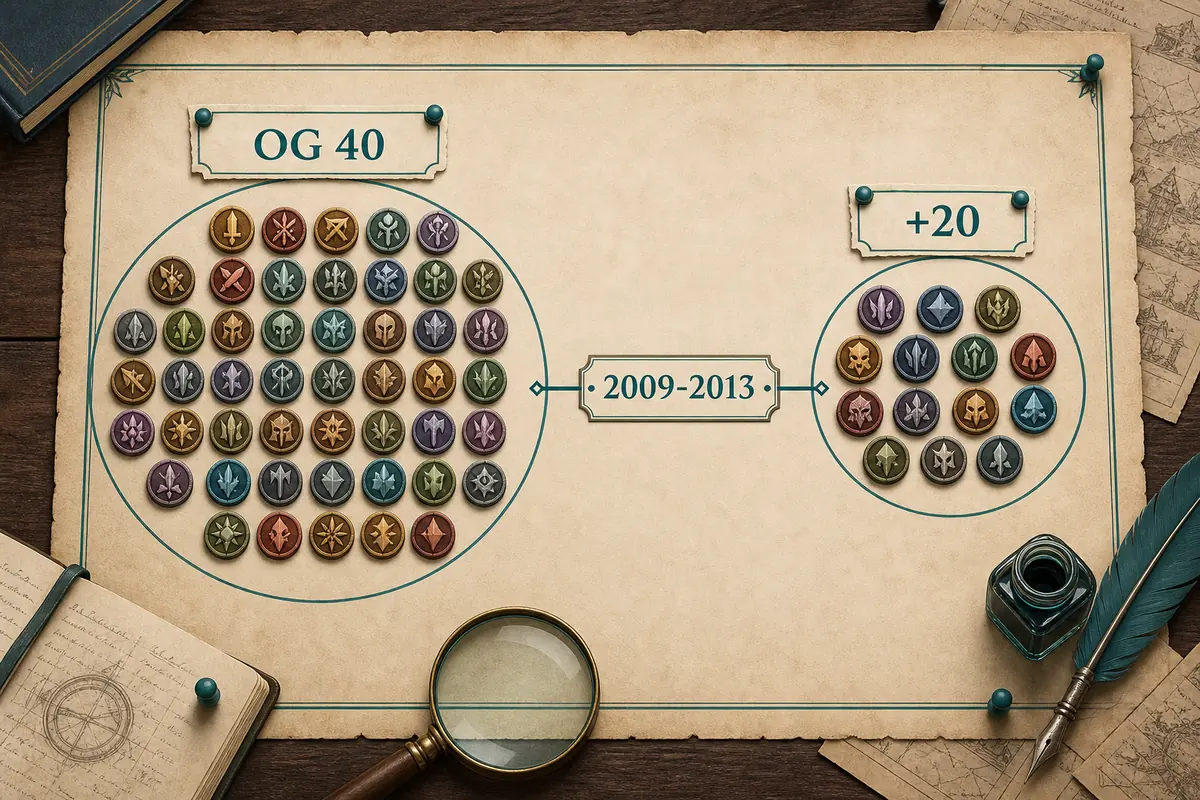Editorial chart showing the OG 40 champion base plus 20 selected additions from 2009 to 2013