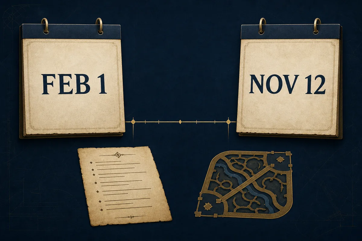 Editorial date-range illustration showing historical Season 3 markers on a timeline